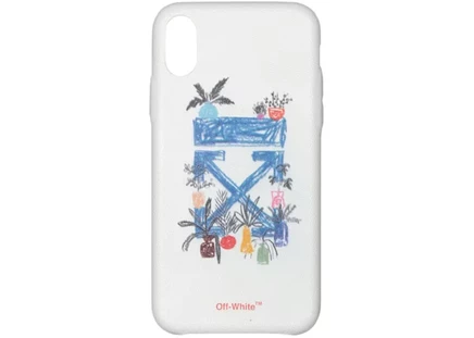 Унисекс чехол Off-White Arrow для iPhone X, бело-синий