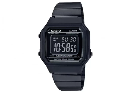 Мужские часы Casio B650WB-1B, стальной корпус и браслет, черные