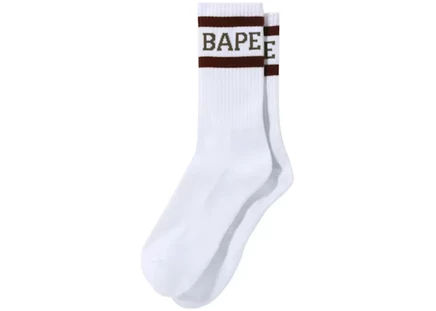 Мужские носки Bape A Bathing Ape, бело-бордовые