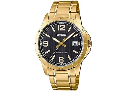 Мужские часы Casio MTP-V004G-1B, корпус 42 мм, из нержавеющей стали, кварцевые