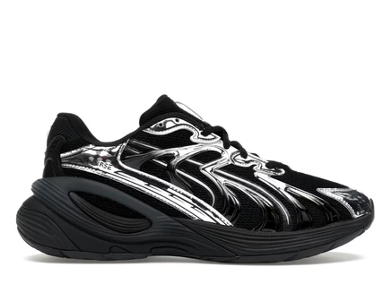 Мужские кроссовки Puma Inverse, чёрно-тёмно-серые с серебристым