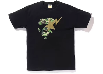 Мужская футболка Bape Ape Face Bapesta, черно-зеленая