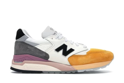 Мужские кроссовки New Balance 998, белые/оранжевые/черные