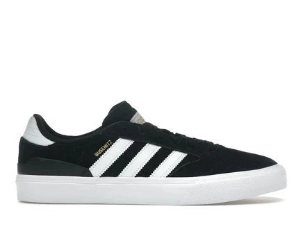Мужские кроссовки Adidas Busenitz Vulc 2, черно-белые с коричневой подошвой