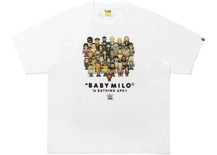Мужская футболка Bape Baby Milo свободного кроя, белая