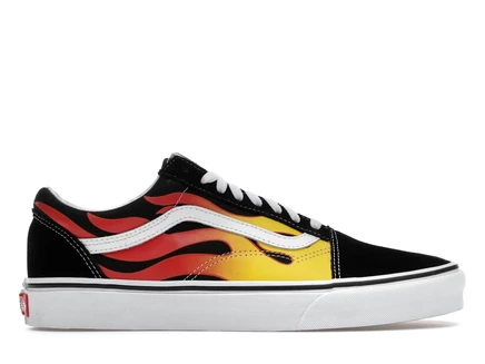 Мужские кеды Vans Old Skool Flame 2017, черно-белые