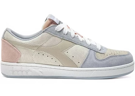 Женские кроссовки Diadora Magic Basket Low Suede, серо-розово-бежевые