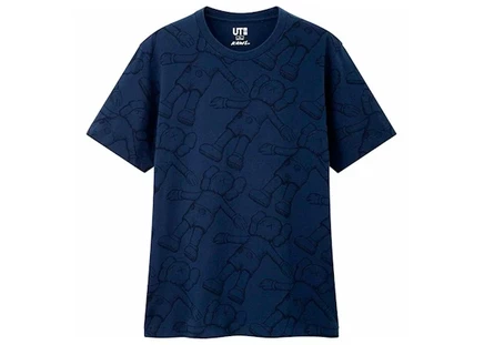 Мужская футболка KAWS x Uniqlo All Over Holiday Print, синяя