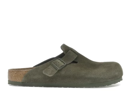 Мужские сабо Birkenstock Boston замшевые, тимьян