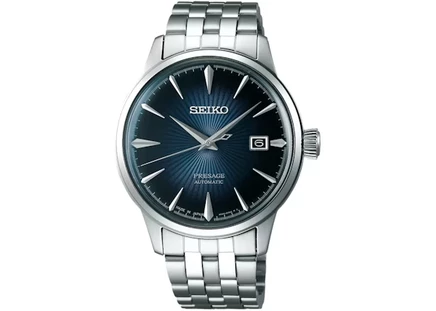 Мужские наручные часы Seiko Presage SRPB41, 41 мм, сталь, синий циферблат