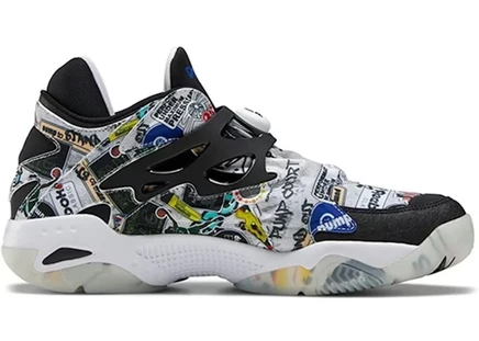 Мужские кроссовки Reebok Pump Court Sticker City, бело-черные