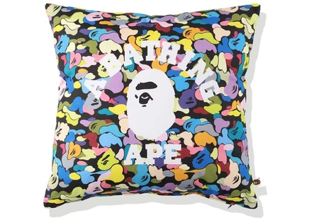 BAPE Multi Camo College Square Cushion Black black