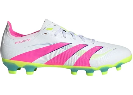 Мужские бутсы Adidas Predator MG, белые/розовые/лимонные