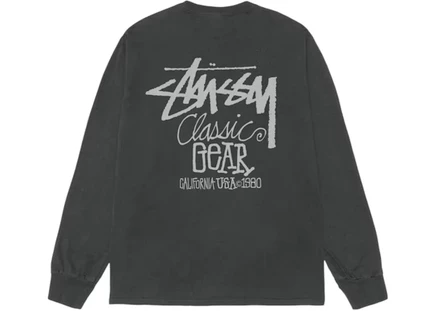 Мужской лонгслив Stussy Classic Gear, черный