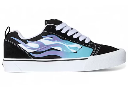 Мужские кеды Vans Knu Skool, черно-синий с огненным принтом