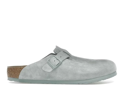 Мужские сабо Birkenstock Boston из замши, светло-шалфейовые