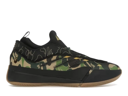 Мужские кроссовки adidas dame 9 bape, черно-зеленые