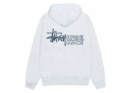 Мужская худи на молнии Stussy Superior Quality, серый меланж