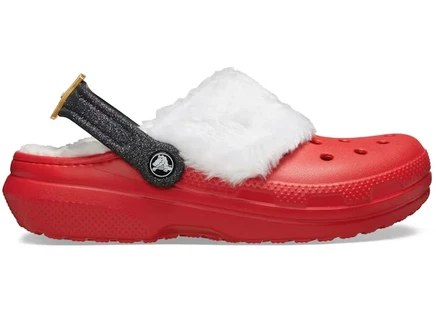 Мужские сабо Crocs Classic Lined Santa, красные/мульти