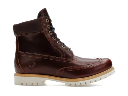 Мужские ботинки Timberland премиум брогированные 15 см, средне-коричневые