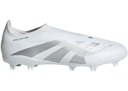 Мужские бутсы Adidas Predator Laceless, бело‑серебристые