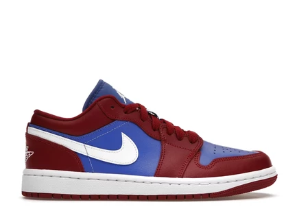Женские кроссовки Jordan 1 Low Pomegranate, гранатово-голубые