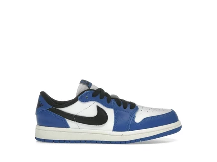 Детские кроссовки Jordan 1 Retro Low OG, белые/чёрные/синие