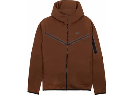 Детское худи Nike Sportswear Tech Fleece Full-Zip на молнии, коричнево-черная
