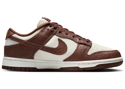 Женские кроссовки Nike Dunk Low Embossed Baroque, слоновая кость/коричневые