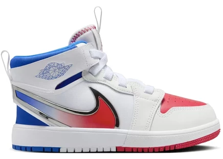 Детские кроссовки Jordan 1 Mid RM EasyOn, бело-сине-красные