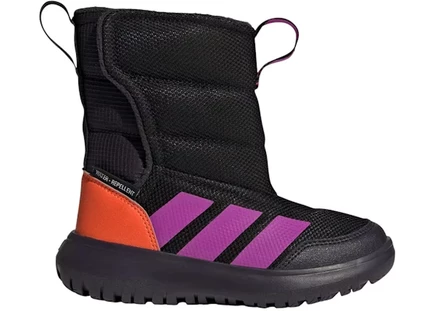 Детские кроссовки Adidas Winterplay, черно-фиолетово-оранжевые
