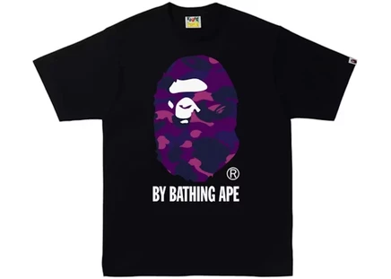 Мужская футболка Bape Color Camo C By Bathing Ape, черно-фиолетовая