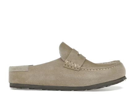 Мужские сандалии Birkenstock Naples из замши, серо-бежевые