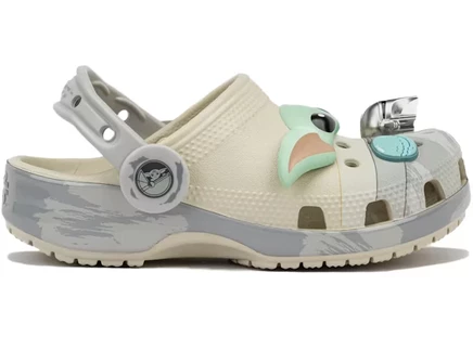 Детские сабо Crocs Classic Clog Star Wars Grogu, бежевые