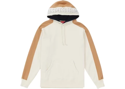 Мужская панельная толстовка с капюшоном supreme, натуральная