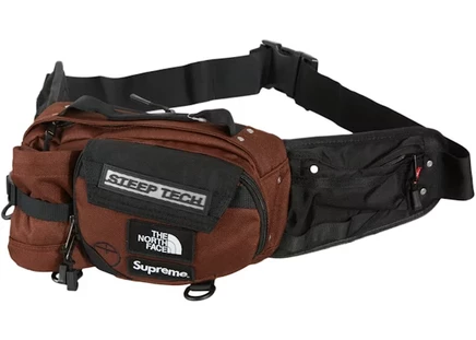 Унисекс сумка на пояс Supreme The North Face Steep Tech, коричневая