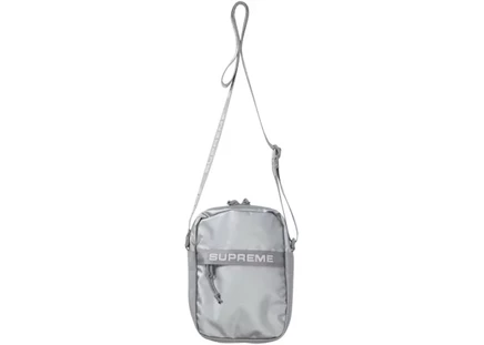 Унисекс сумка через плечо Supreme FW22, серебристая