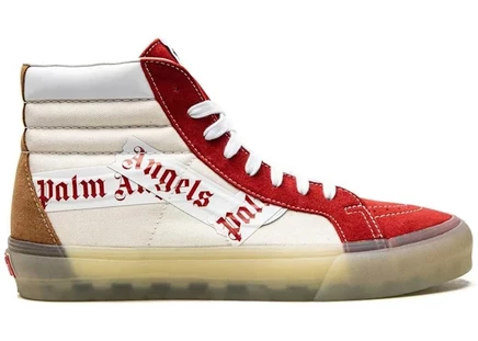 Мужские кеды Palm Angels x Vans Sk8-Hi Reissue, белые/красные