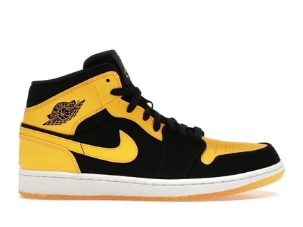 Мужские кроссовки Jordan 1 Mid New Love, черно-бело-желтые
