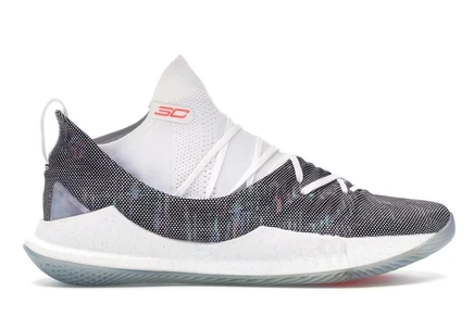 Мужские кроссовки Under Armour Curry 5, белые/неоново-коралловые