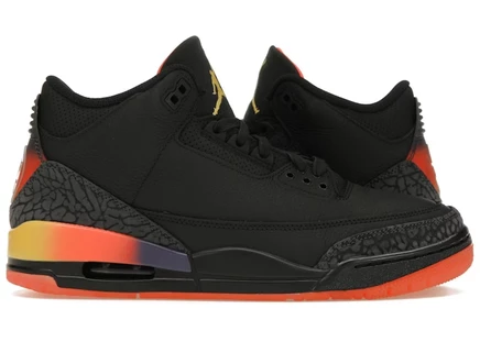 Jordan 3 Retro J Balvin Rio black/solar flare/total crimson abyss