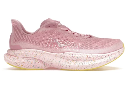 Женские кроссовки Hoka One One Mach 6, розово-лимонные
