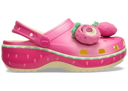 Женские сабо Crocs Classic Platform Lotso, розово-бежево-зеленые