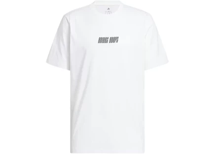Мужская футболка Adidas Hoops Graphic, бело-черная