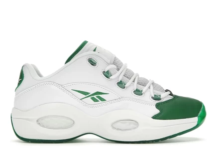 Мужские кроссовки Reebok Question Low Green Toe, бело-зеленые