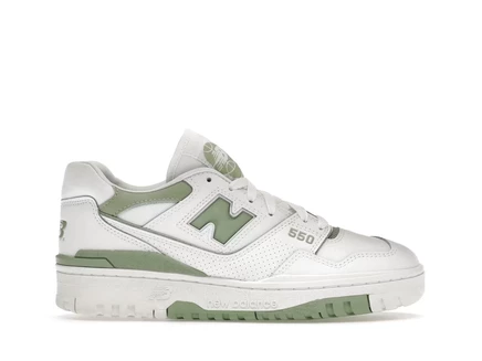 Мужские кроссовки New Balance 550, белые с мятными деталями