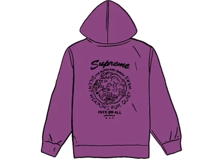 Мужская худи Supreme Dragon Overdyed, ярко-фиолетовая