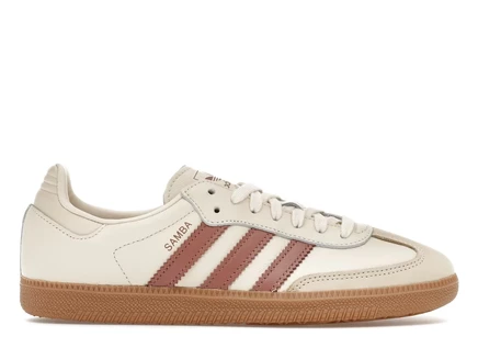 Женские кеды Adidas Samba OG, кремово-белые/терракотовые
