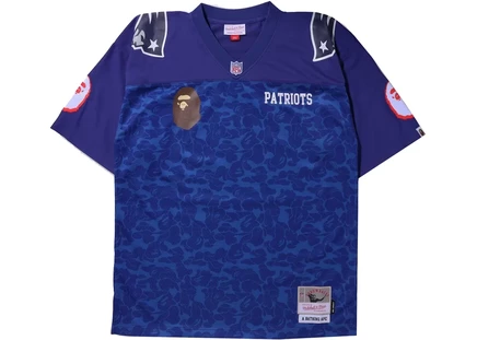 Мужская джерси Bape x Mitchell & Ness Patriots Legacy, темно-синяя