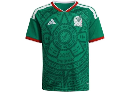Детская домашняя футболка Adidas Mexico 2026, зеленая